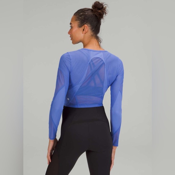 New With Tags Lululemon Mesh Panelled Training Long Sleeve Shirt Wild Indigo 12 - Picture 4 of 16